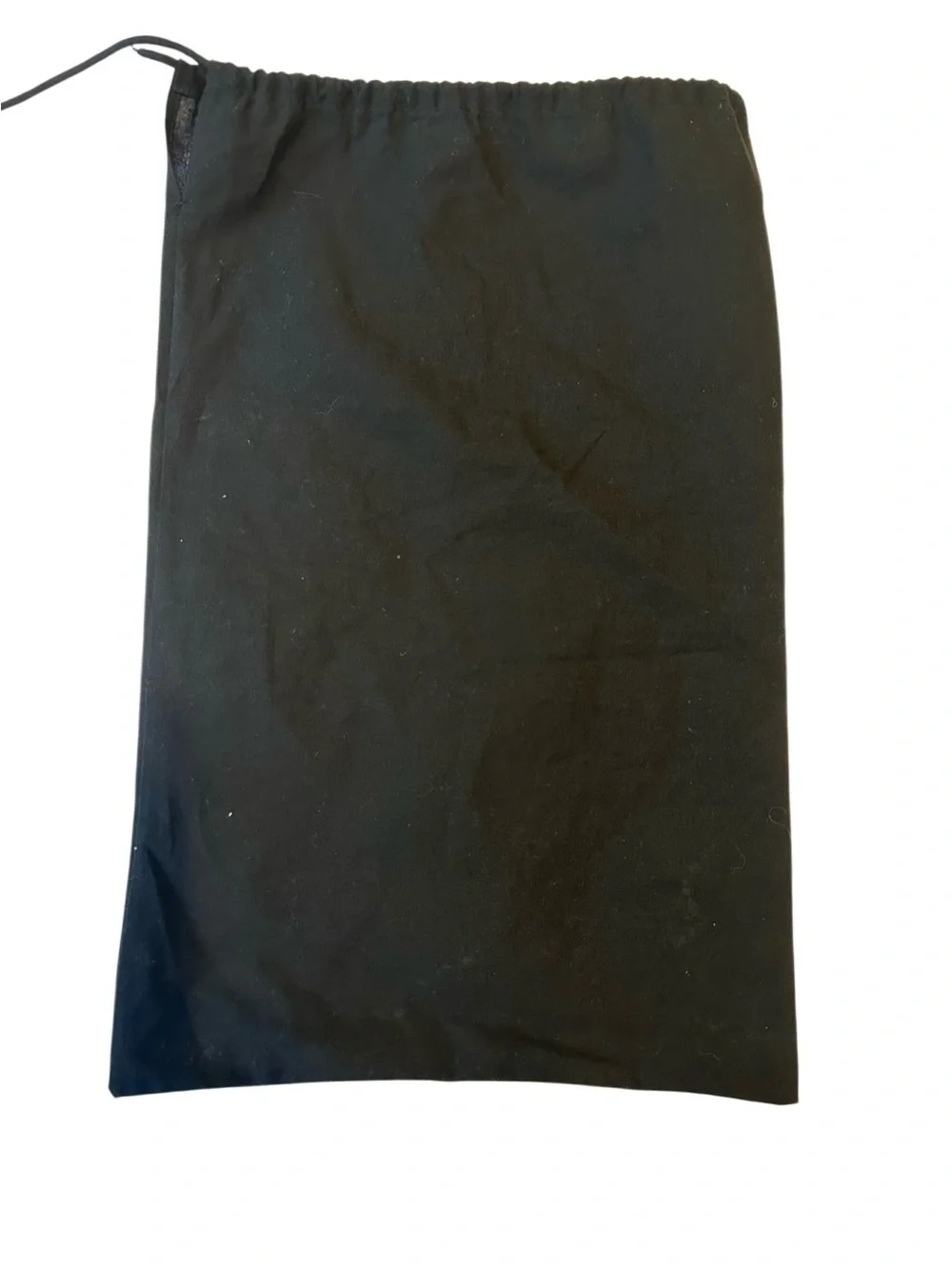 CHANEL Black Drawstring Dust Pouch with White Logo